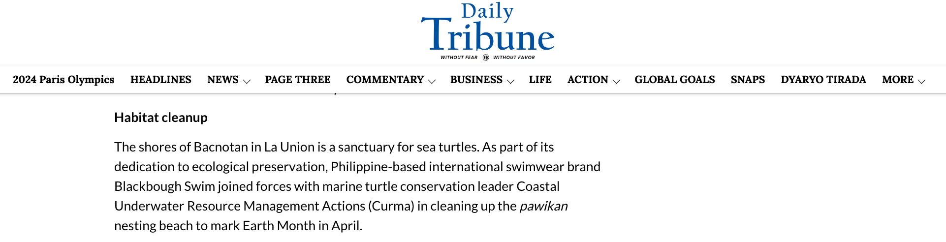 DAILY TRIBUNE: Help for hatchlings