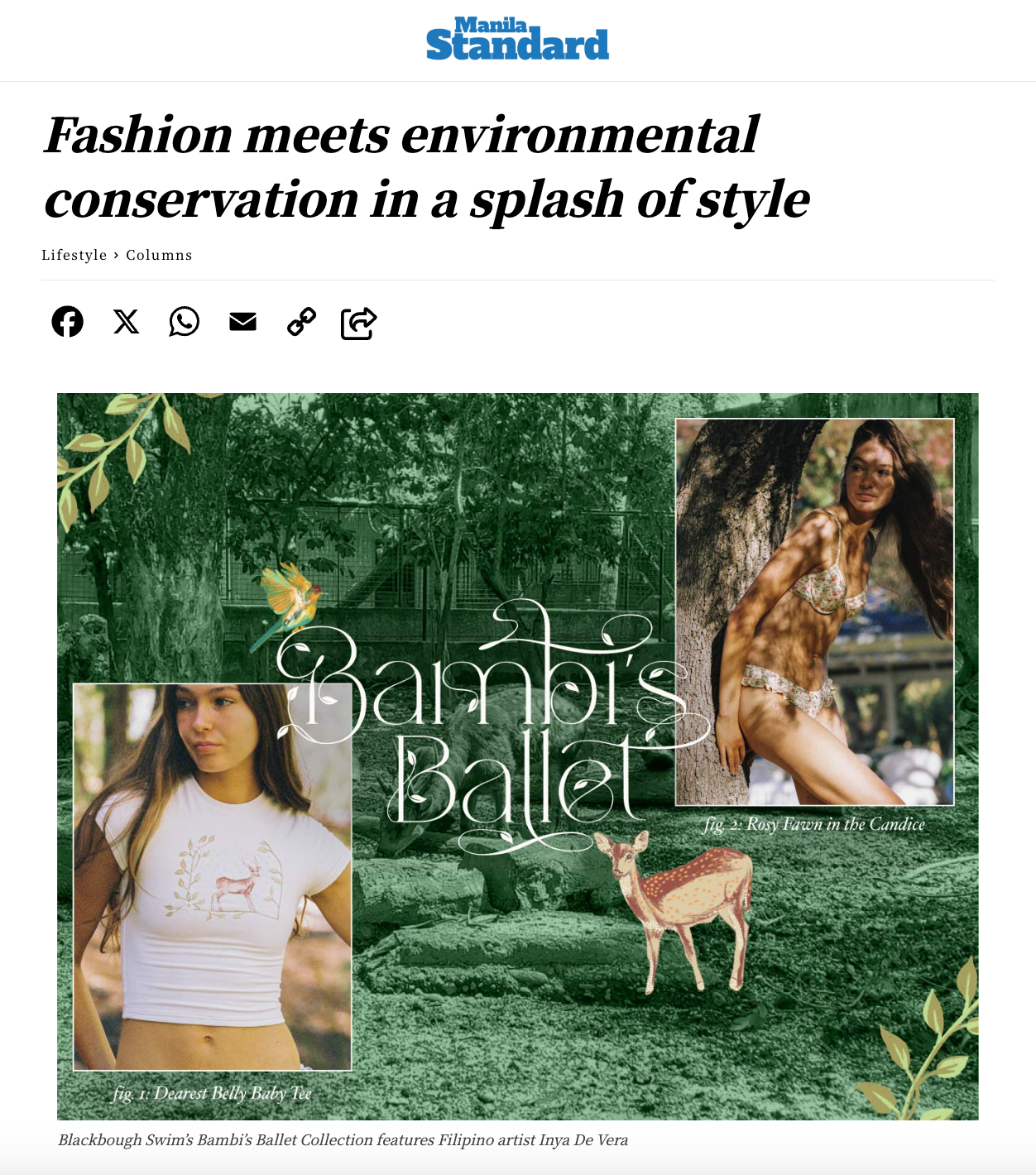 MANILA STANDARD: Fashion meets environmental conservation in a splash of style