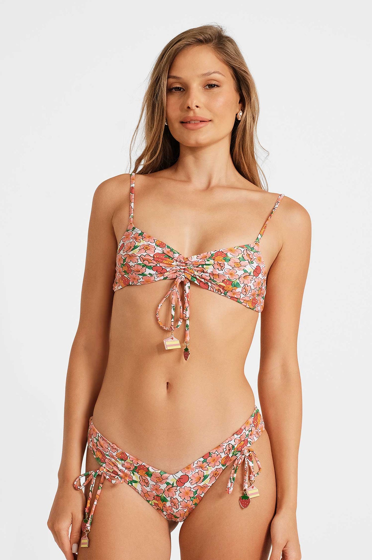 Sophia Ruched Cheeky Bottoms / Berry Cherry