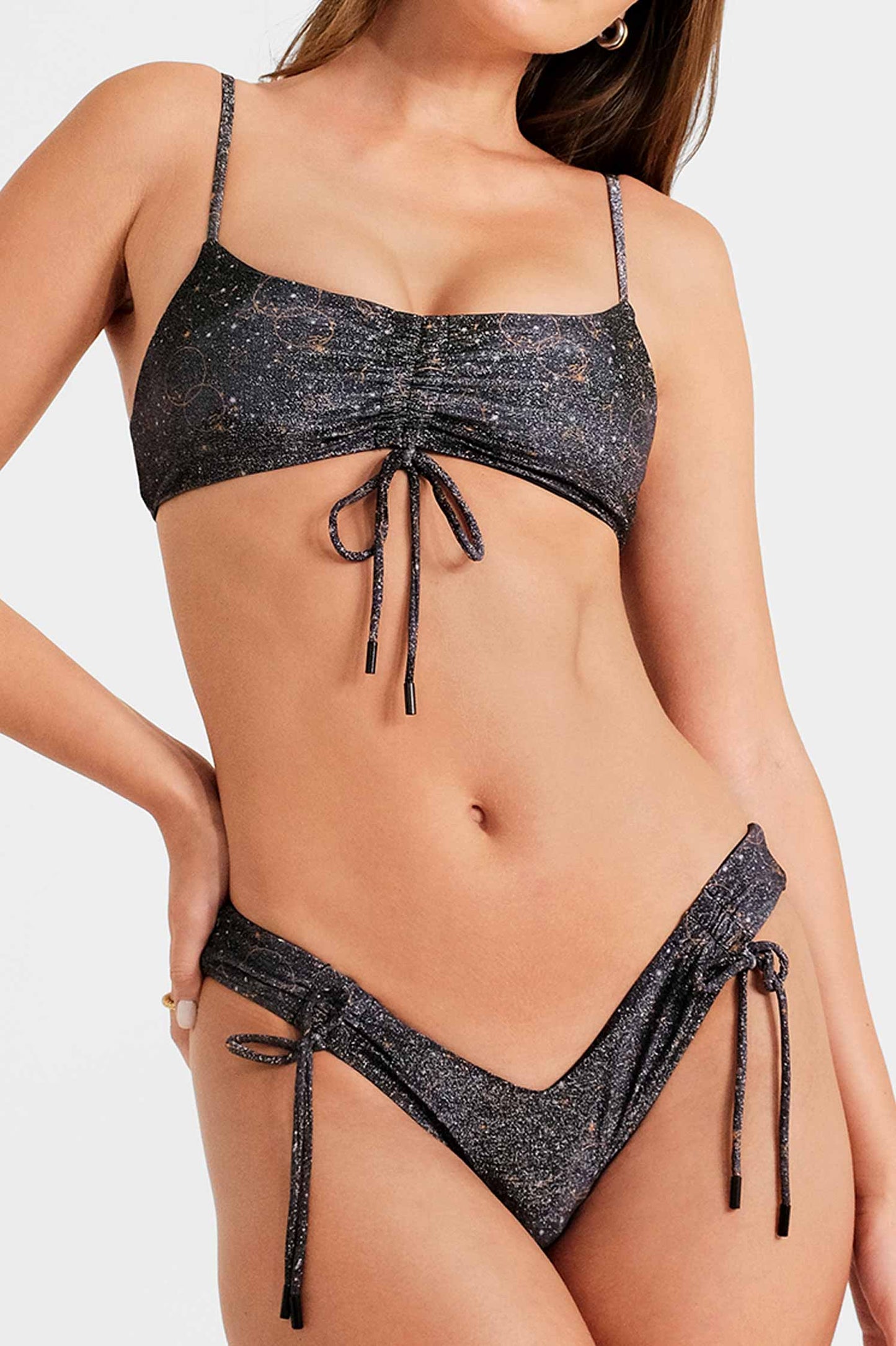 Sophia Ruched Cheeky Bottoms / Stars Aligned Shimmer FINAL SALE