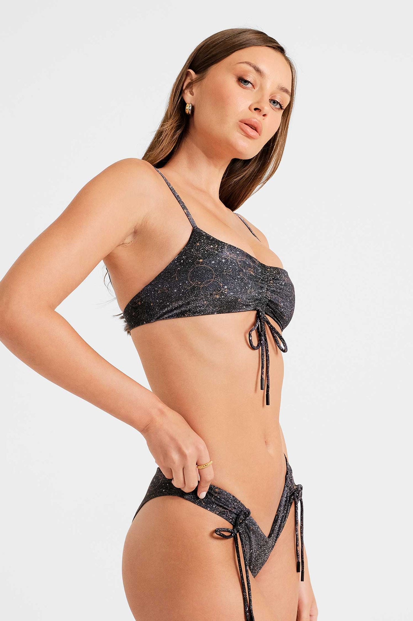Sophia Ruched Cheeky Bottoms / Stars Aligned Shimmer FINAL SALE