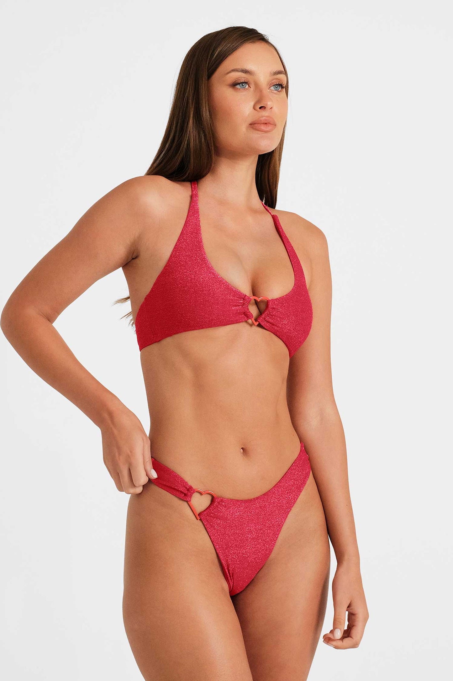 Thea Scoop Neck Top / Ruby Shimmer FINAL SALE