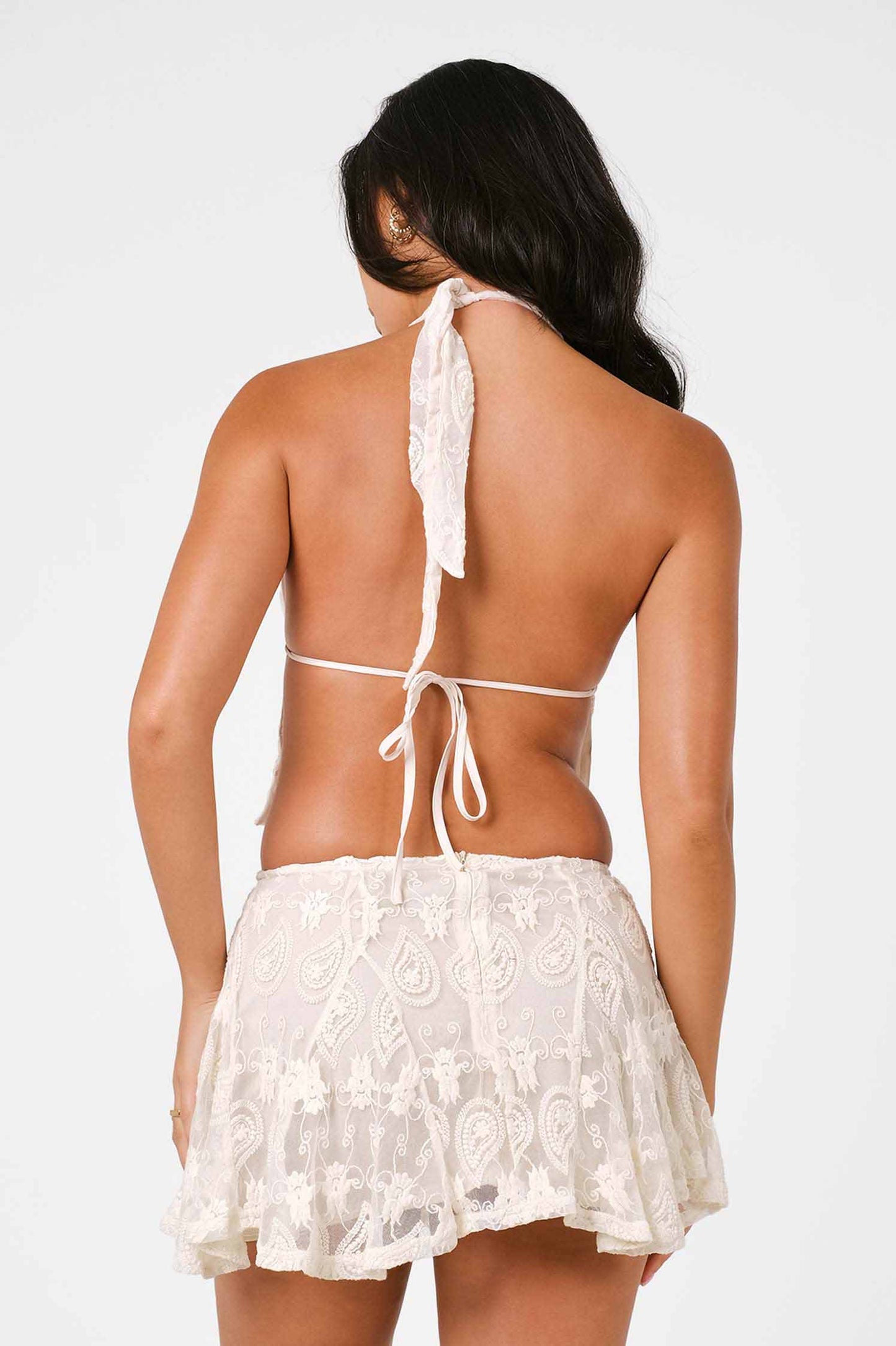 Sissy Halter Top / Sandstone Lace