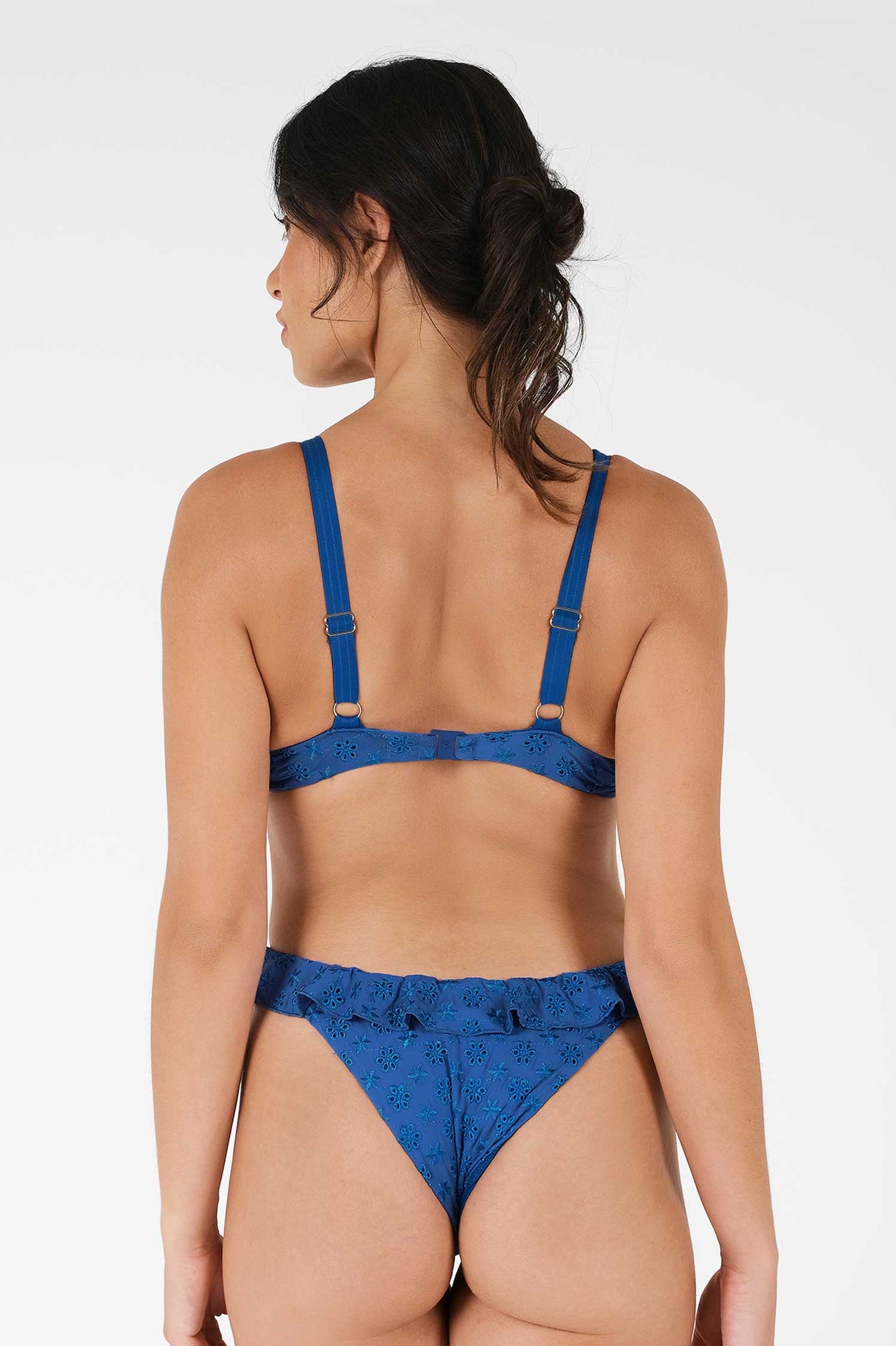 Makayla Frilled Underwire Top / Sapphire Eyelet FINAL SALE