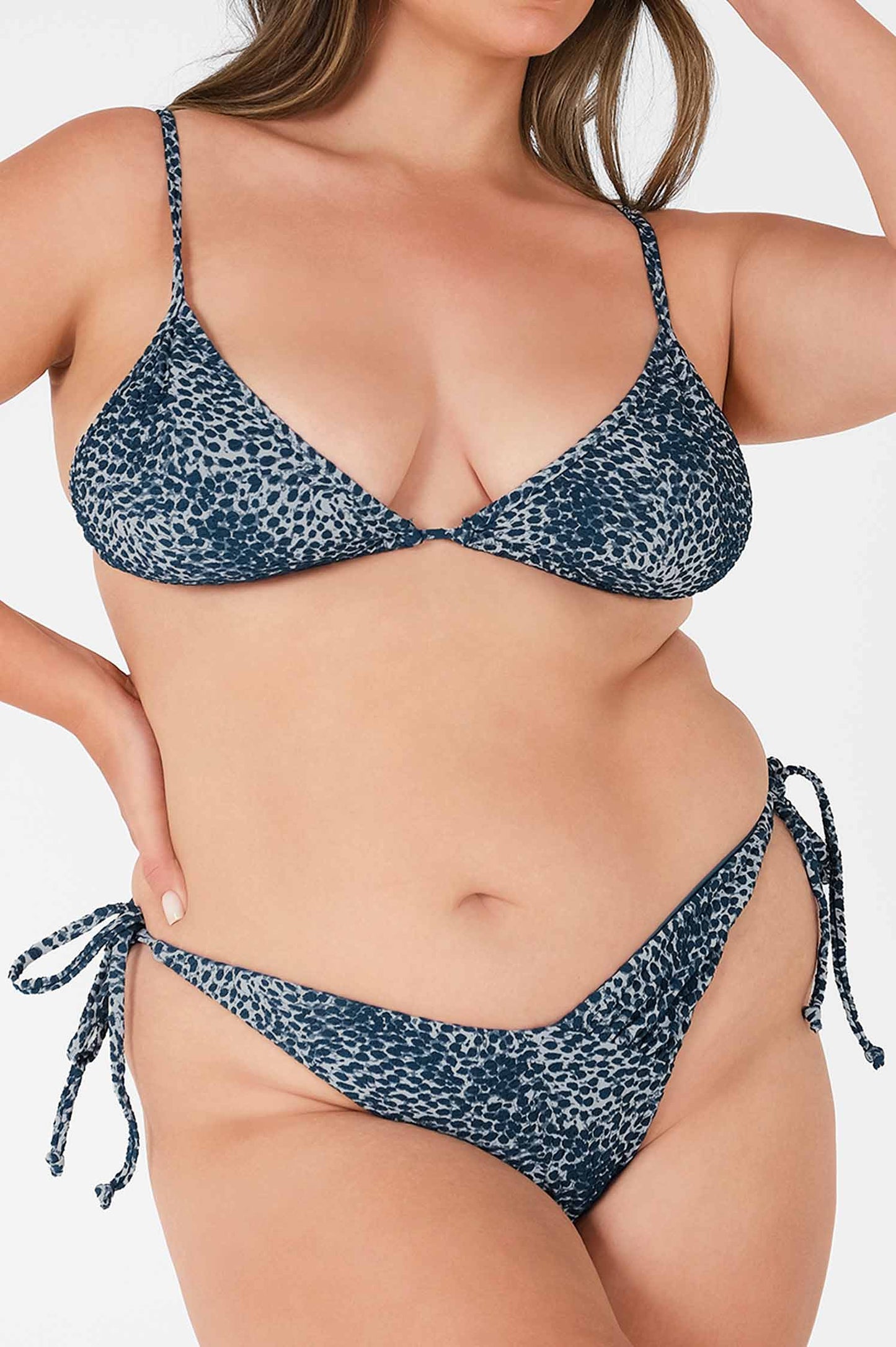 Cynthia Triangle Top / Snow Leopard Jacquard