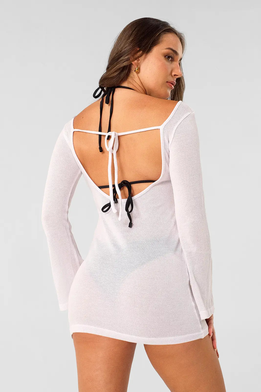 Meredith Open Back Dress / Cloud Knit