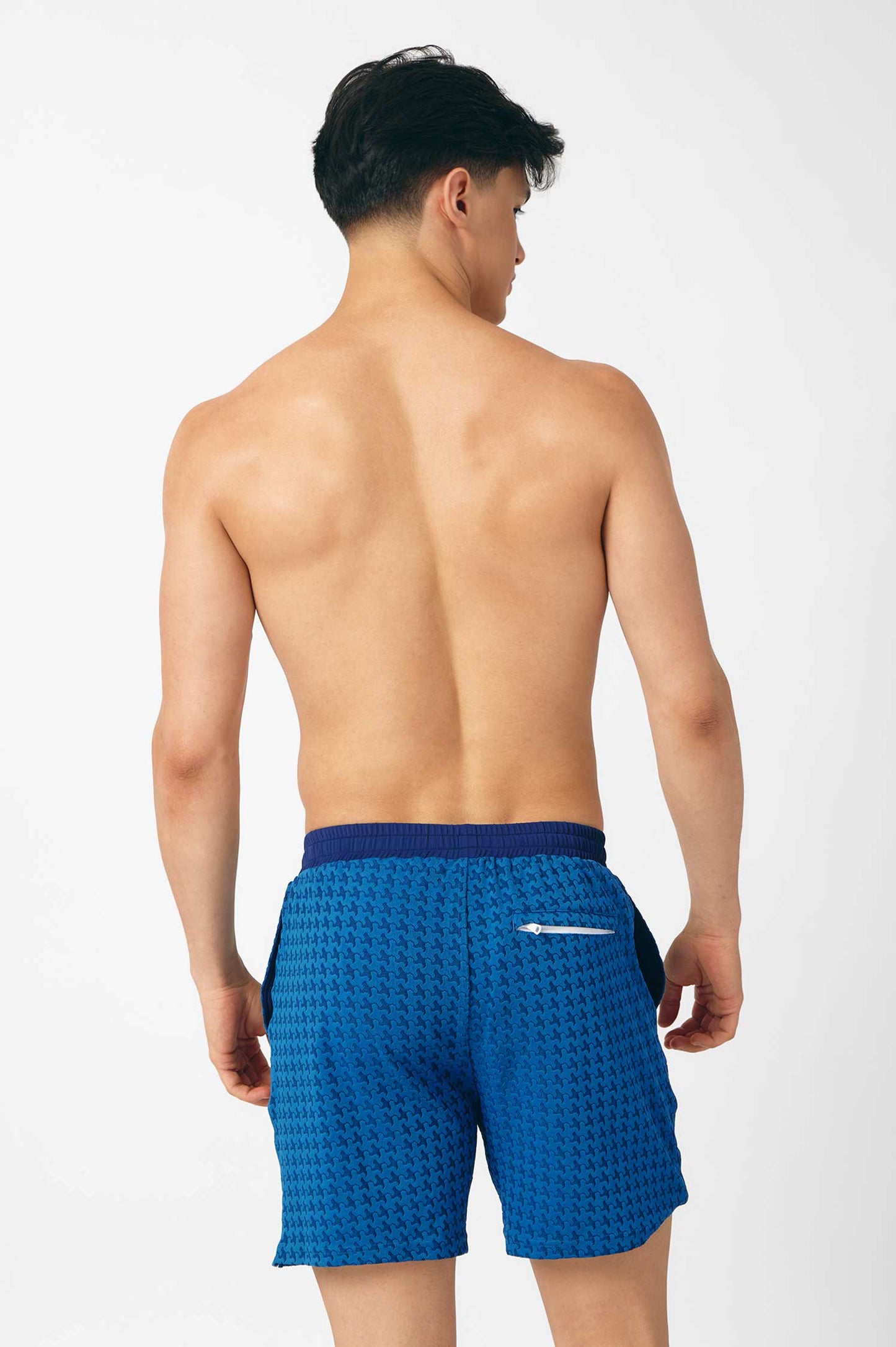 Men's Swim Shorts / Blue Soda Houndstooth
