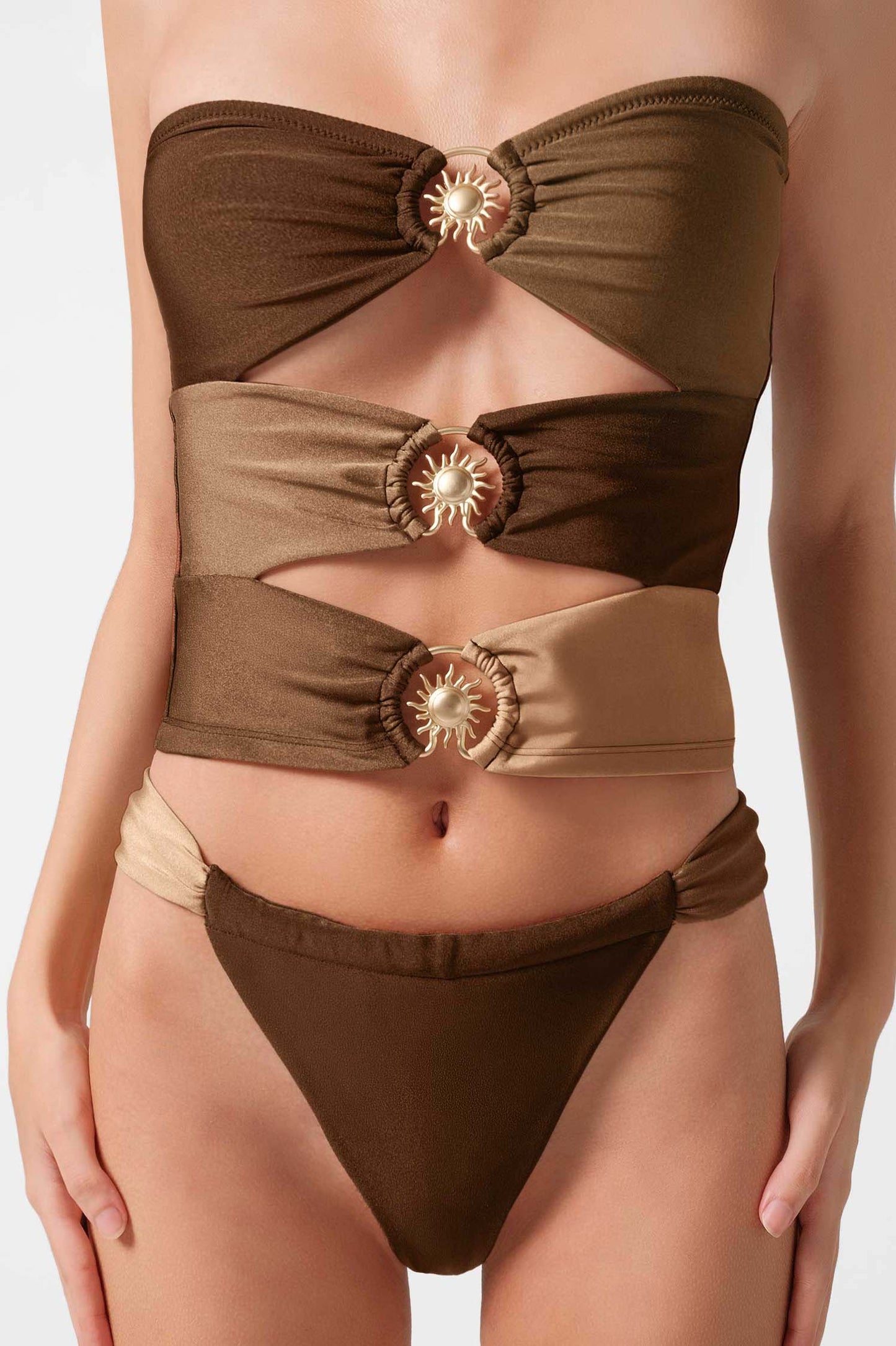 Dosia Cut-Out Tube Top / Tiramisu