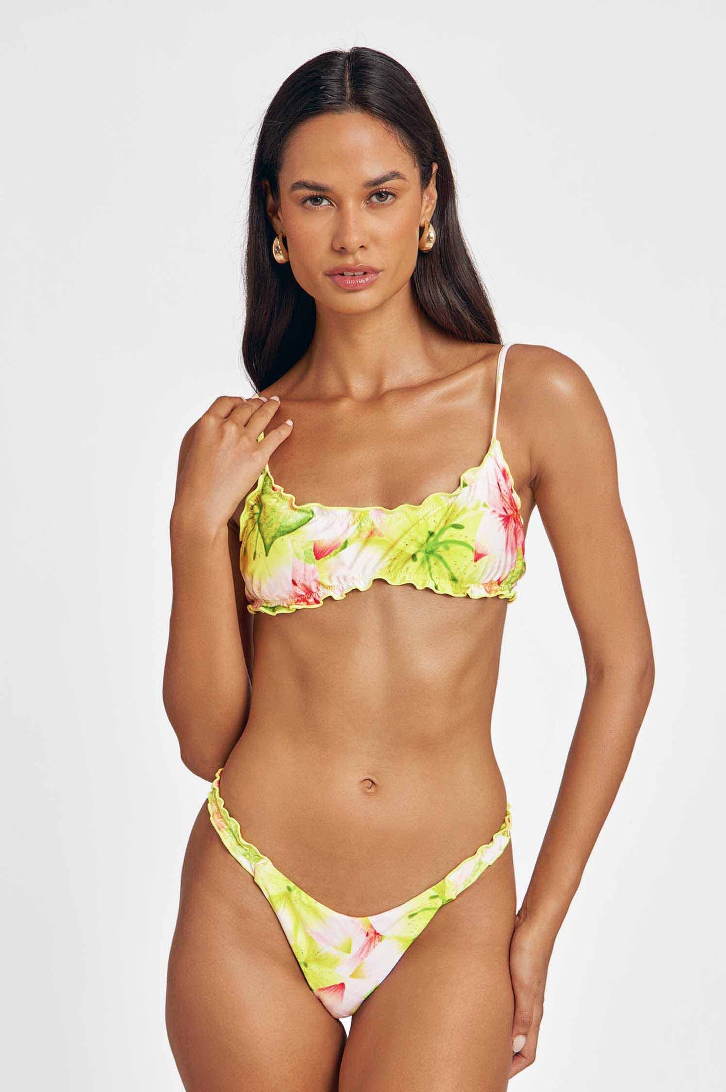 Darby Frilled Bralette Top / Aruba