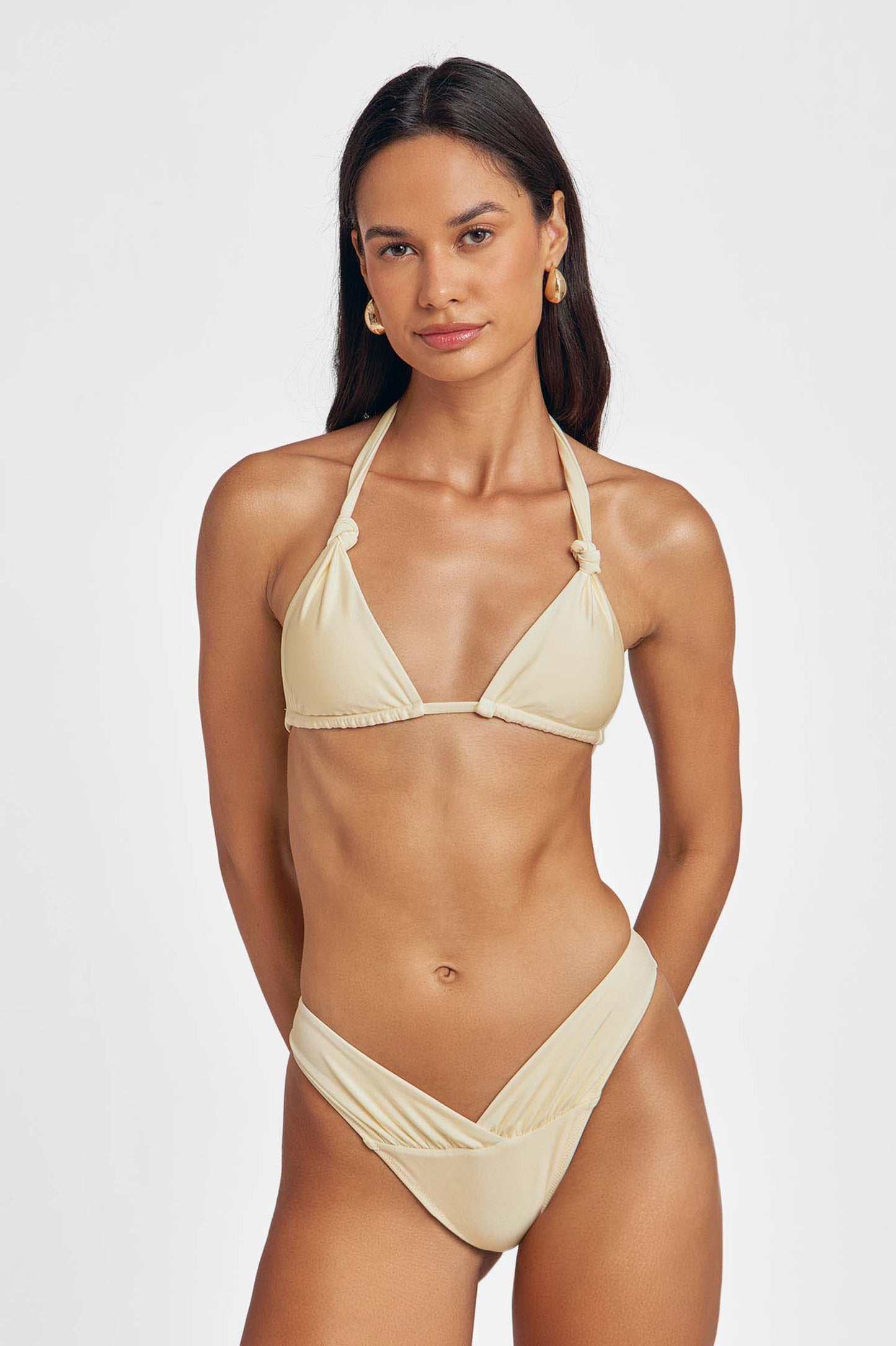 Roan Knotted Triangle Top / Butter Yellow