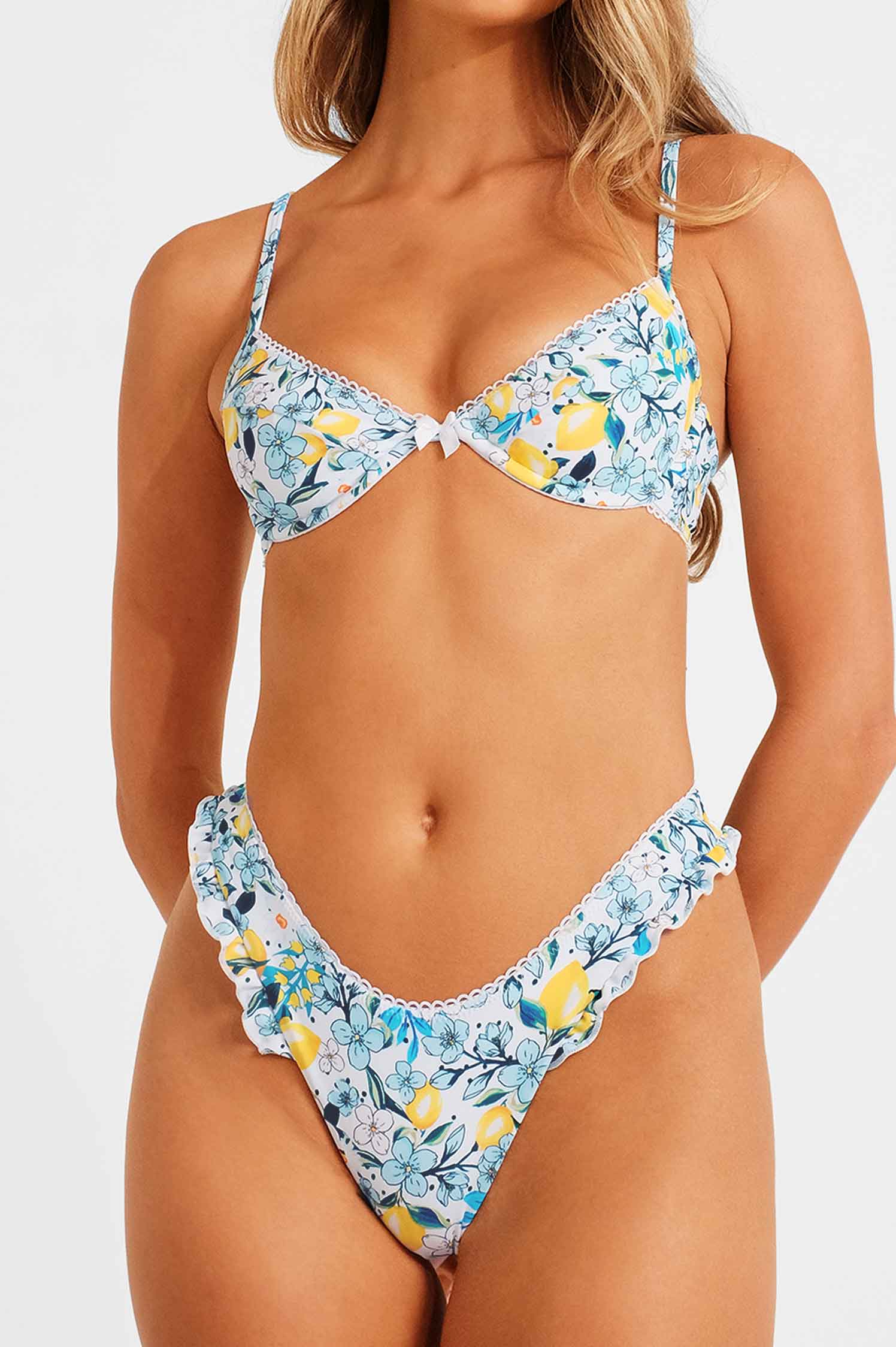 Candice Ruffled Cheeky Bottoms / Limoncello FINAL SALE