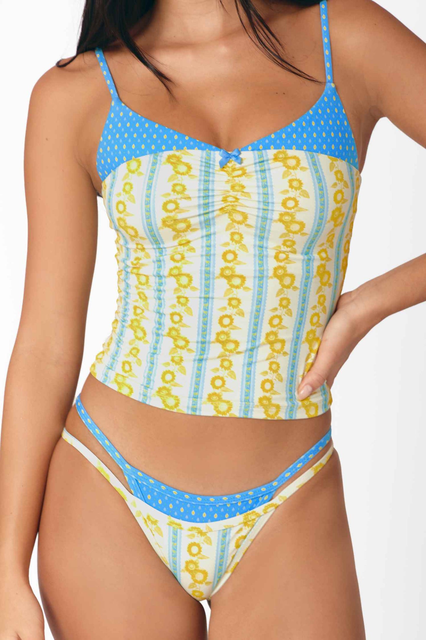 Odette Ruched Tankini Top / Delos Daydream