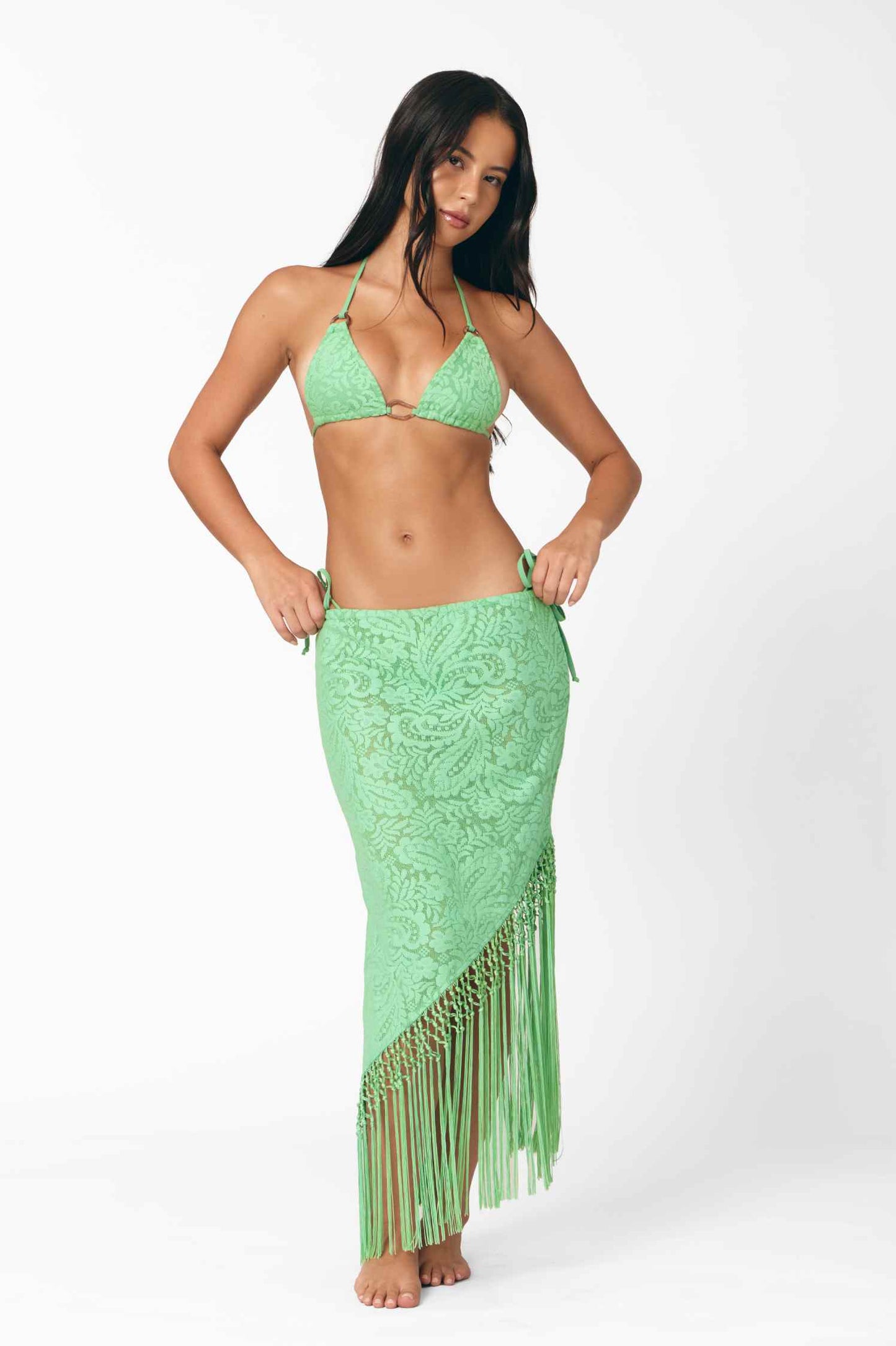 Enid Fringe Skirt / Sea Nymph