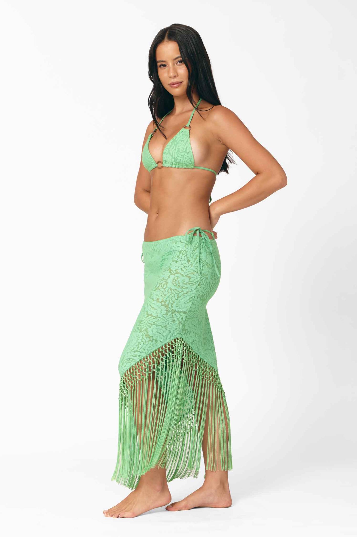 Enid Fringe Skirt / Sea Nymph