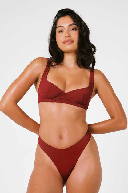 Elena Underwire Top / Cherry Wine Pointelle