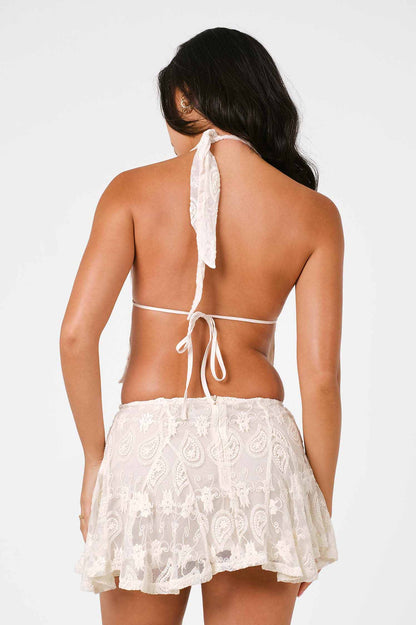 Sissy Halter Top / Sandstone Lace