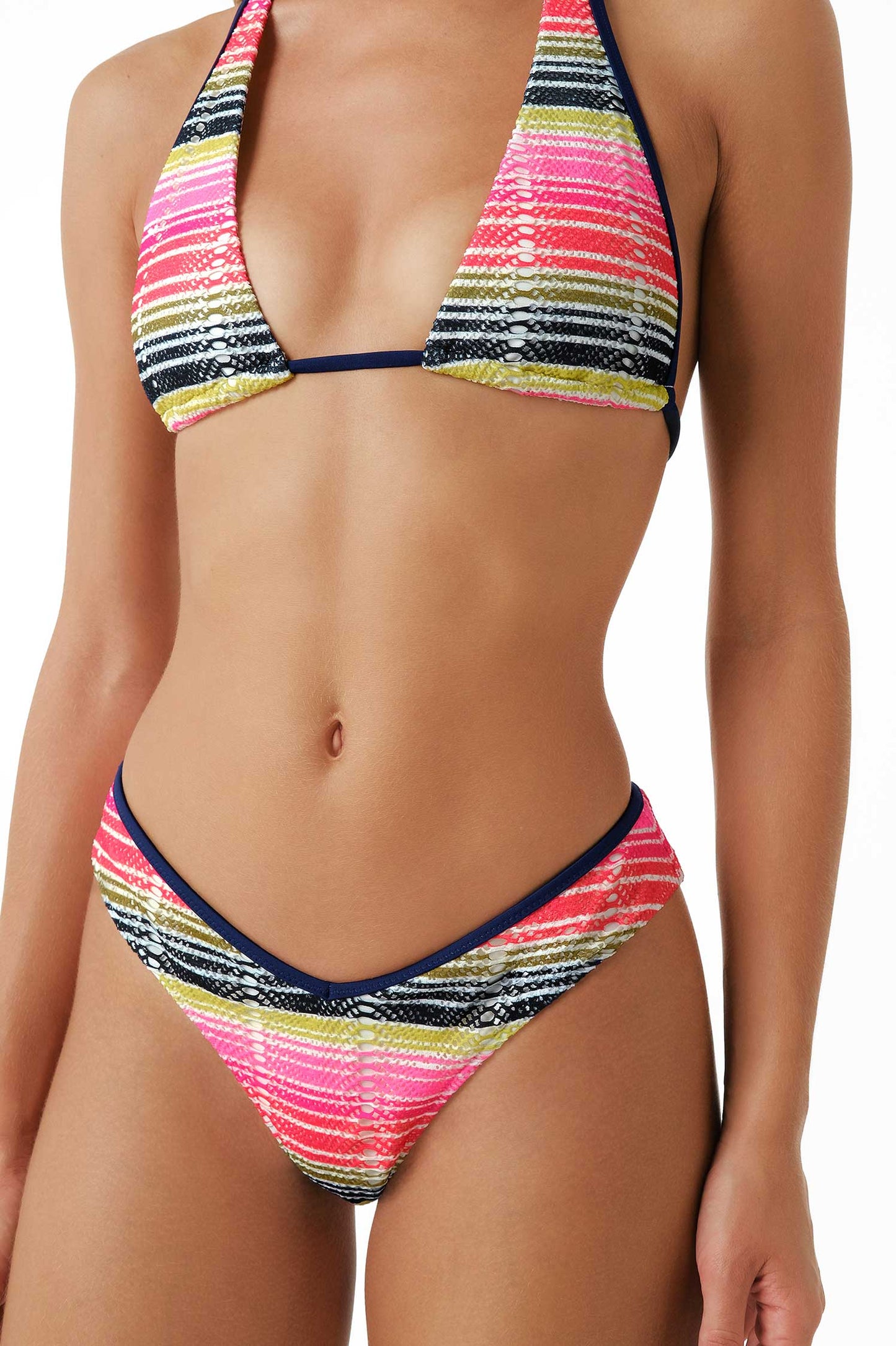Vela Halter Triangle Top / Sunset Stripe