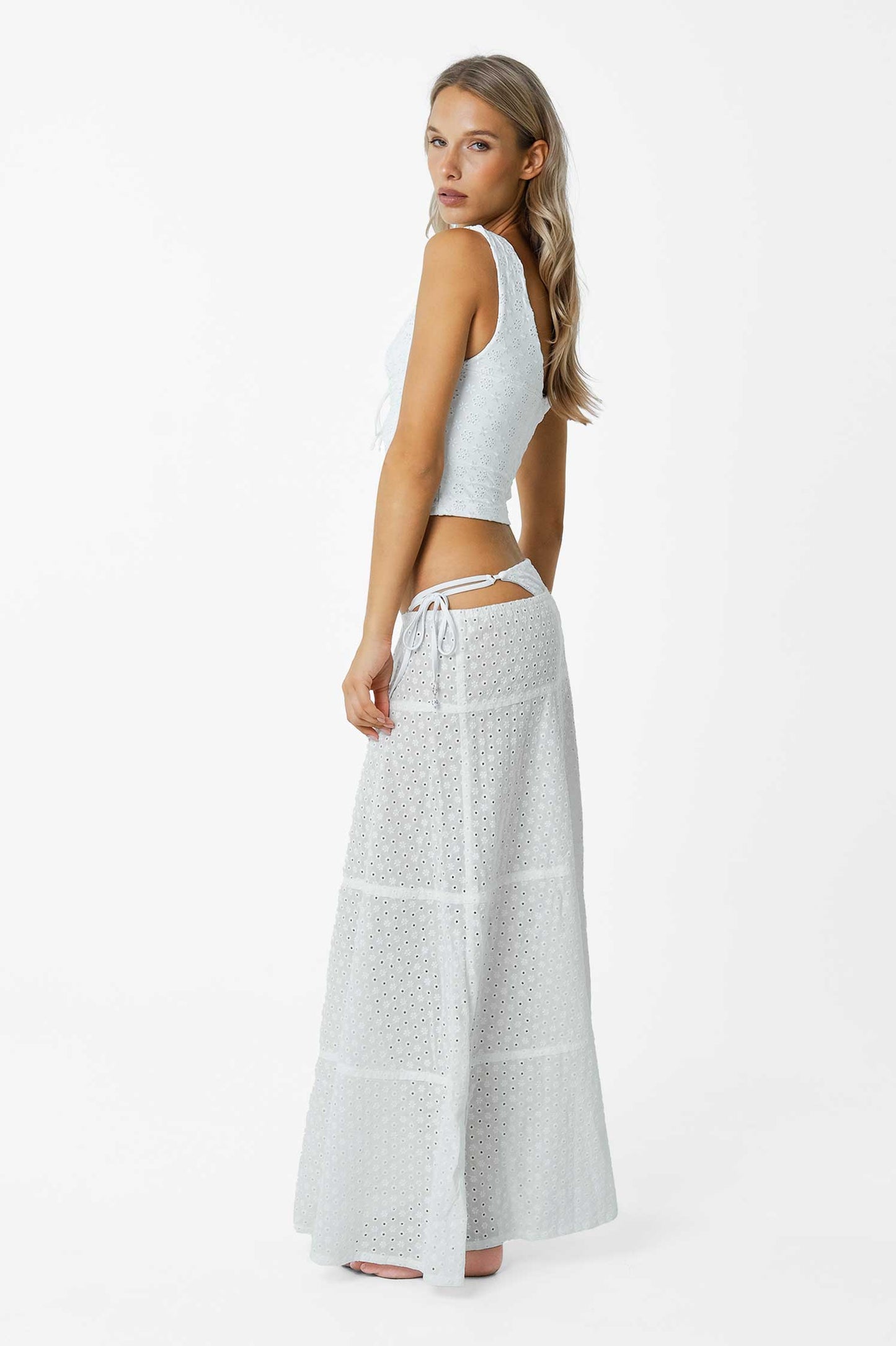 Donna Maxi Skirt / White Eyelet