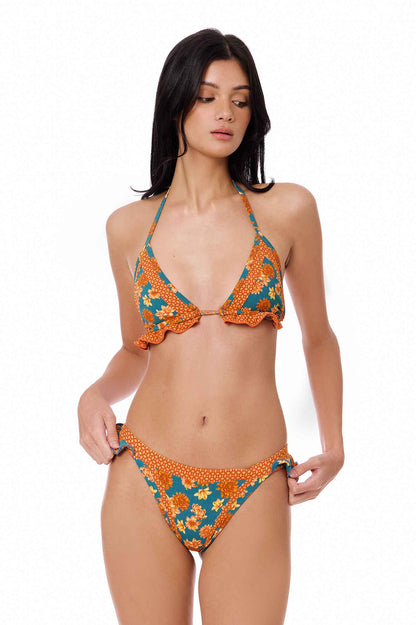 Oriana Ruffled Triangle Top / Nectar