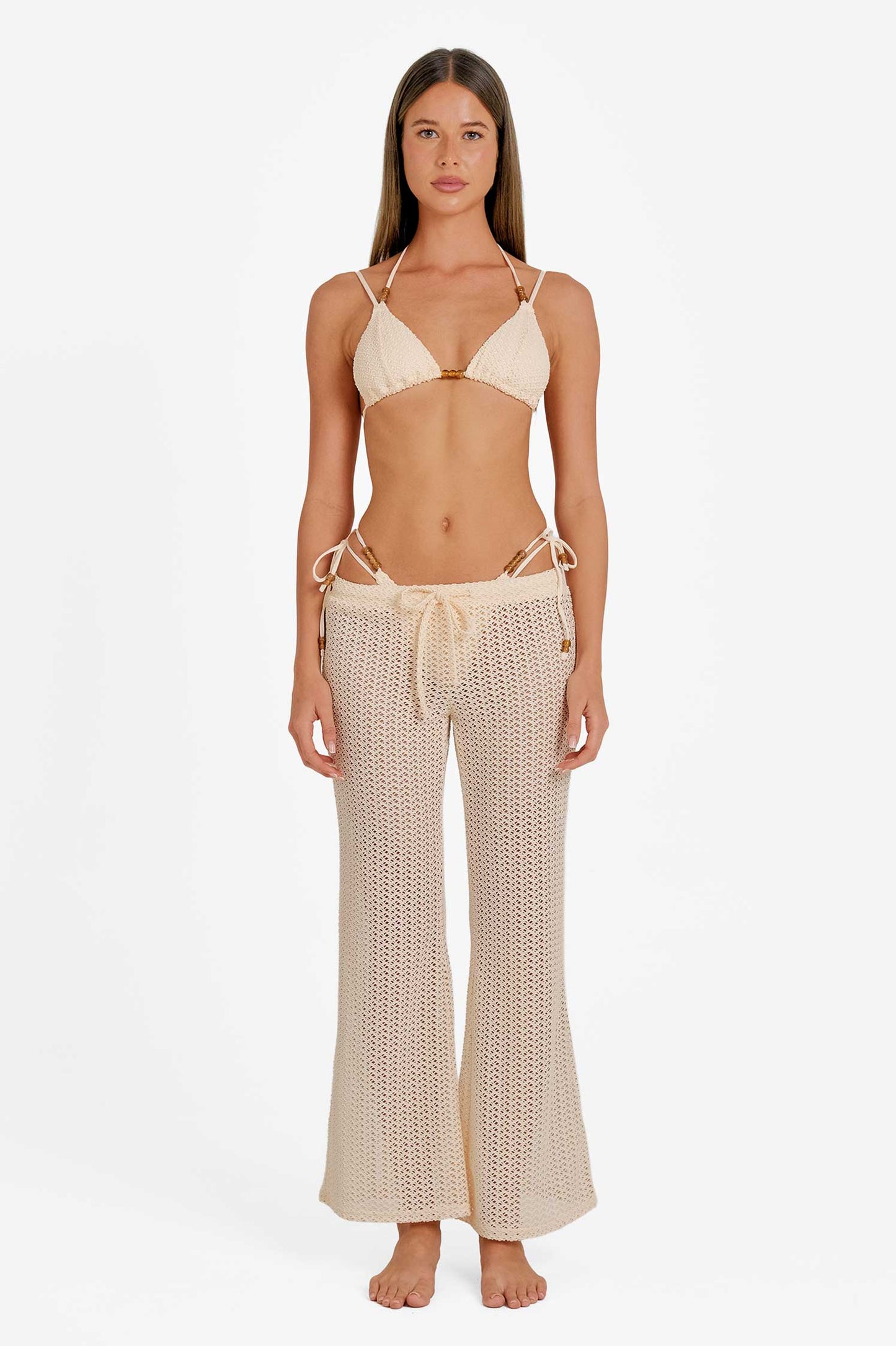 Balia Low Waist Crochet Pants / Crema