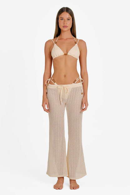 Balia Low Waist Crochet Pants / Crema