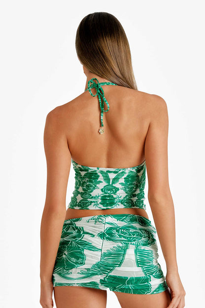 Tarine Draped Mini Skirt / Jardin