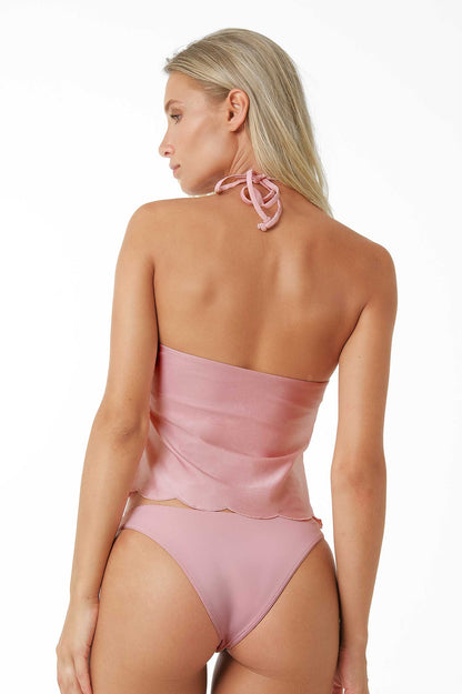 Rosalia Halter Tankini Top / Blush Gloss