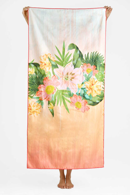 Reversible Packable Beach Towel / Island Citrus