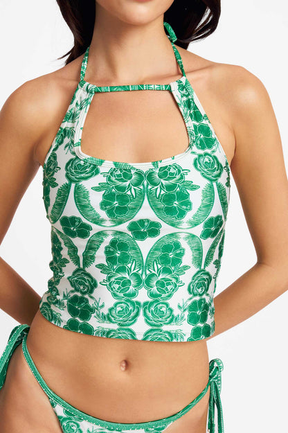 Rafi Cut-Out Tankini Top / Jardin