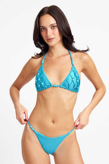 Parker Ruched Cheeky Bottoms / Agua
