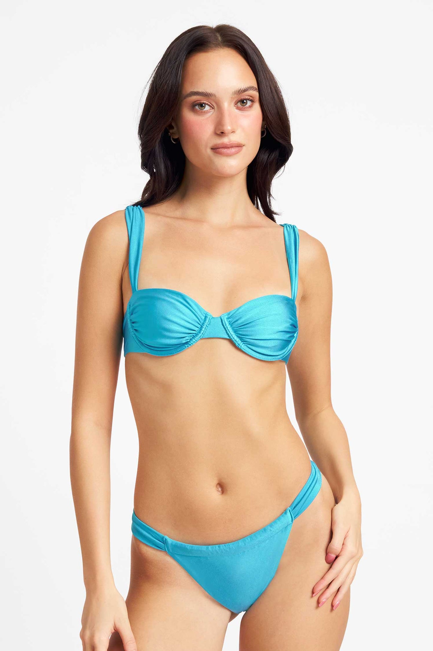 Milena Ruched Underwire Top / Agua