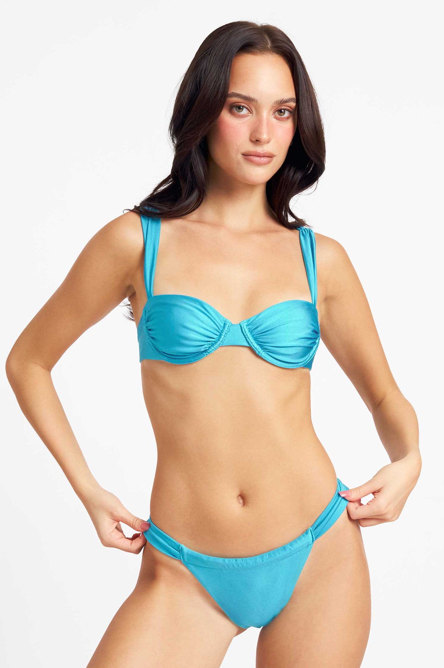 Milena Ruched Underwire Top / Agua