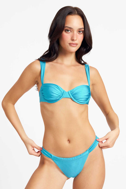 Milena Ruched Underwire Top / Agua