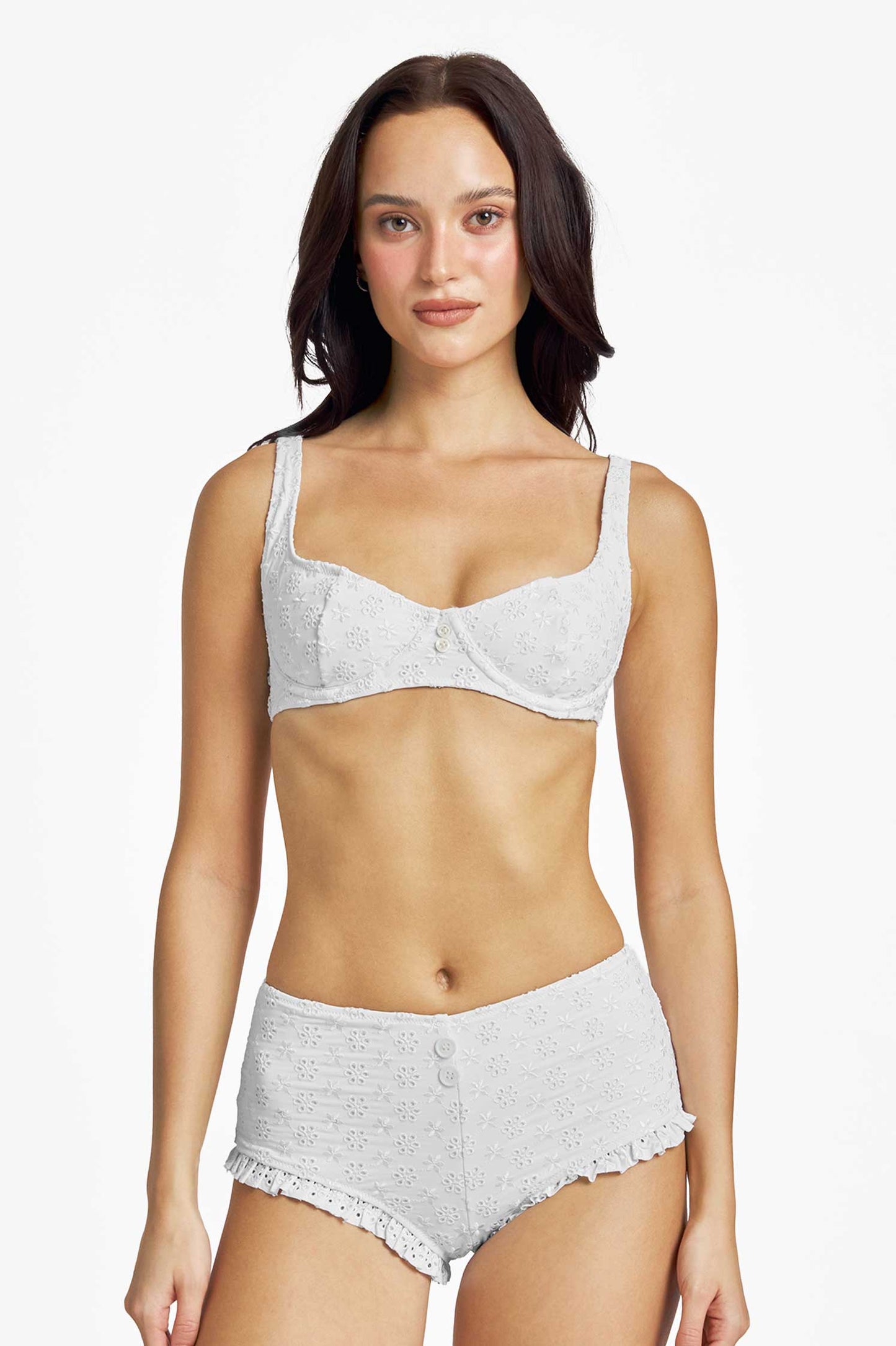 Elena Underwire Top / White Eyelet