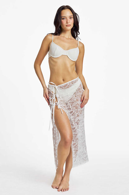 Yvonne Side-Tie Skirt / Seashell Lace
