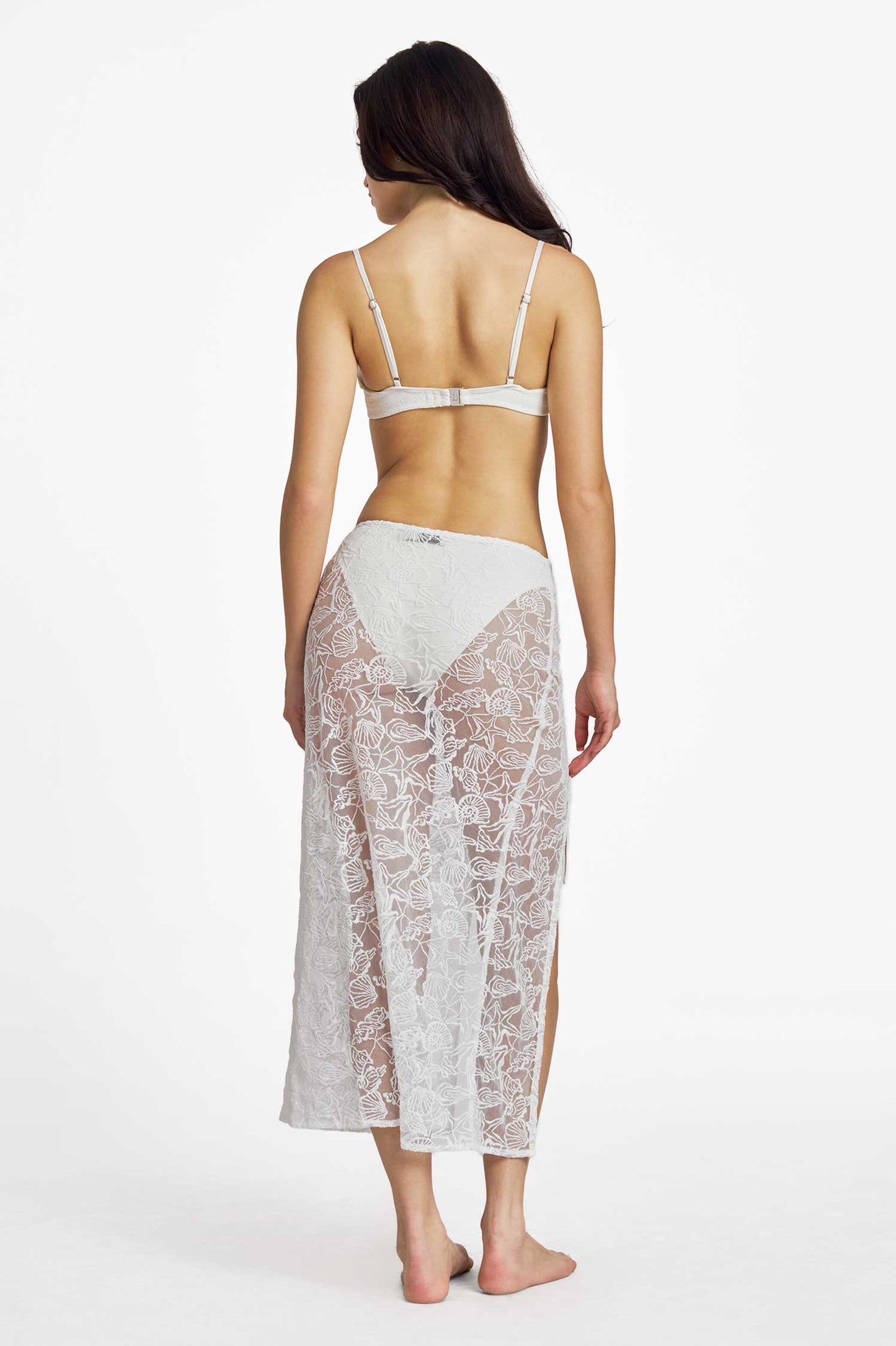 Yvonne Side-Tie Skirt / Seashell Lace