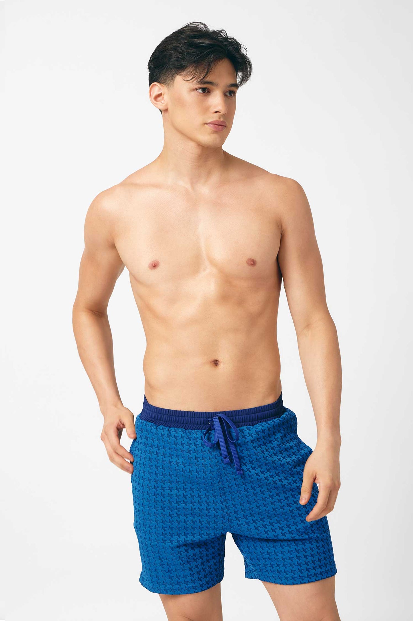Men's Swim Shorts / Blue Soda Houndstooth