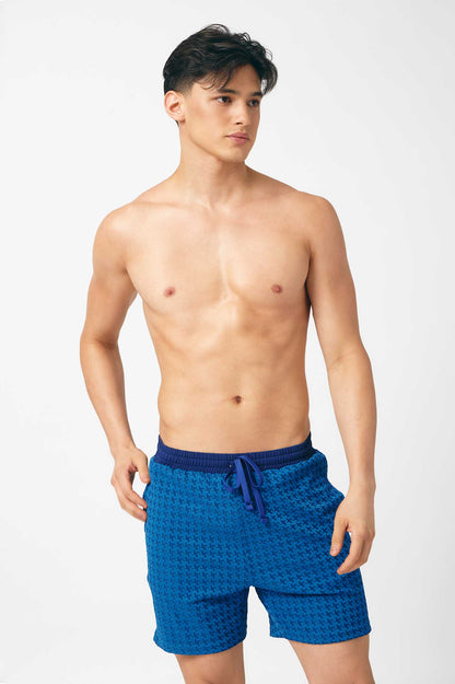 Men's Swim Shorts / Blue Soda Houndstooth