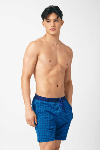Men's Swim Shorts / Blue Soda Houndstooth