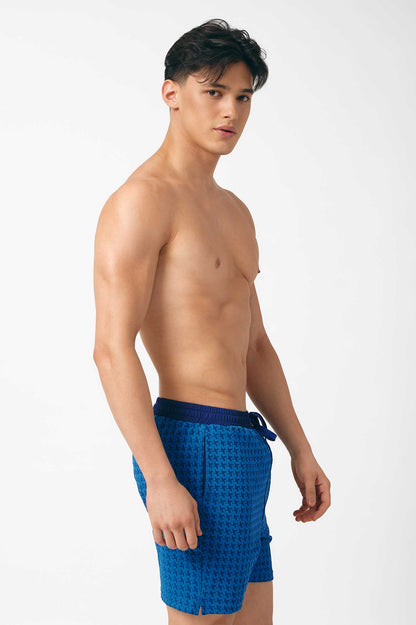 Men's Swim Shorts / Blue Soda Houndstooth