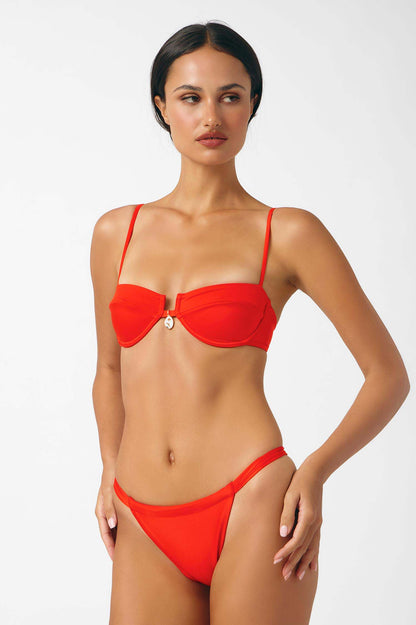 Simone Underwire Top / Red Hot Gloss