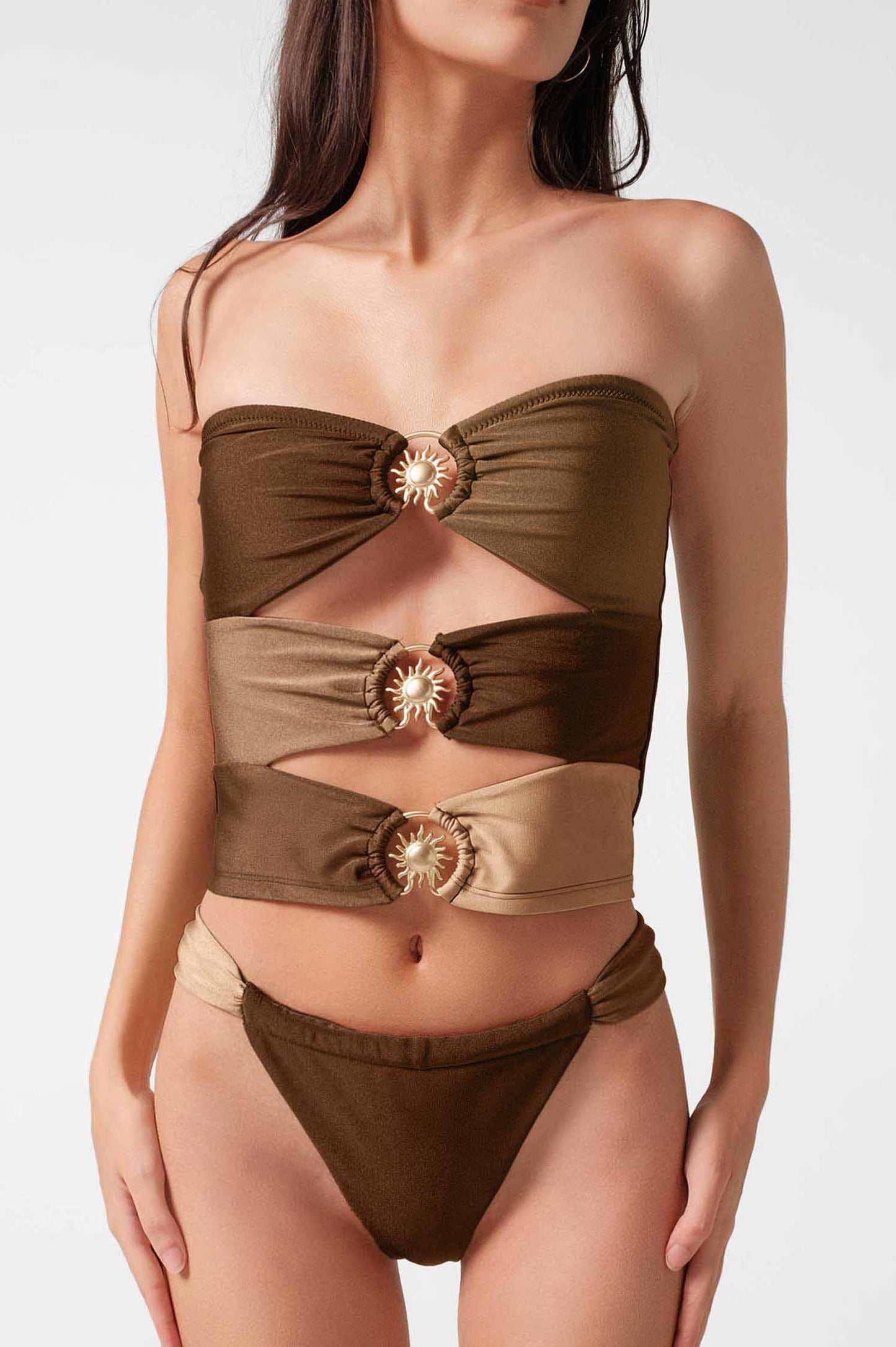 Giana Ruched Cheeky Bottoms / Tiramisu