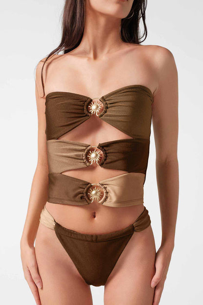 Giana Ruched Cheeky Bottoms / Tiramisu