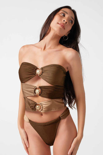 Giana Ruched Cheeky Bottoms / Tiramisu