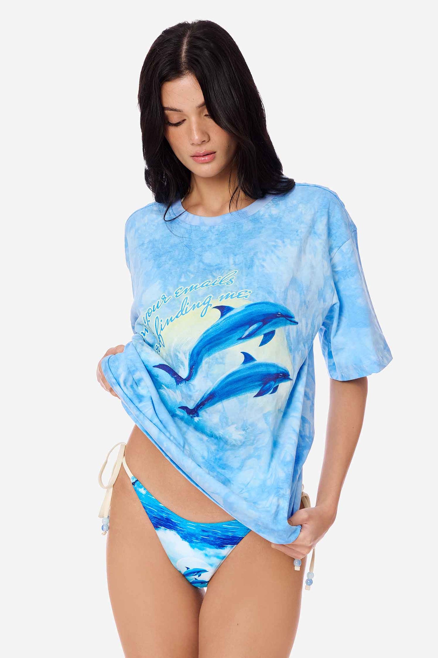 Oversized Graphic Tee / Dolphin Coast