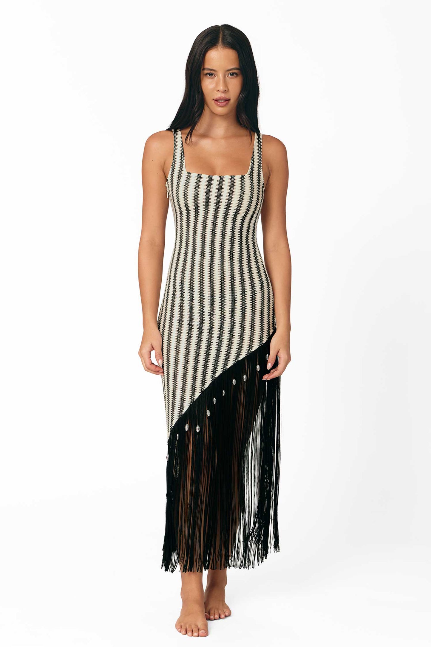 Estle Fringe Dress / Cabana Stripe