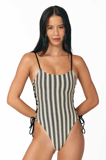 Rainna Side Strap One Piece / Cabana Stripe
