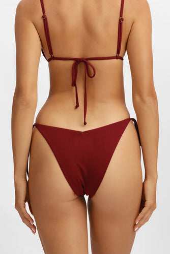 Kelly String Cheeky Bottoms / Cherry Wine Pointelle