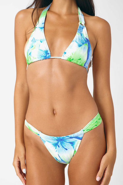 Giana Ruched Cheeky Bottoms / Curacao