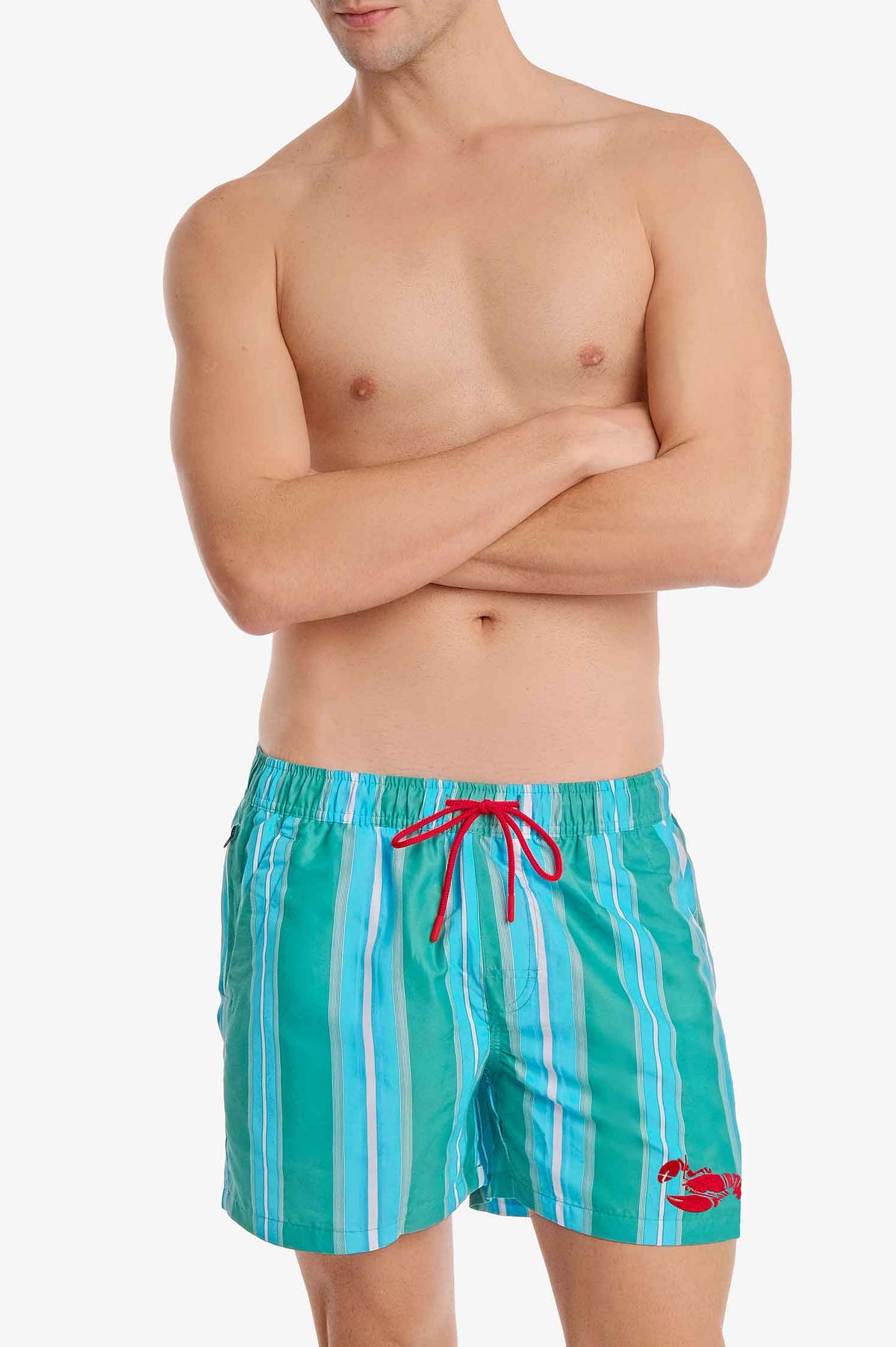 Men's Board Shorts / Good Catch Stripe